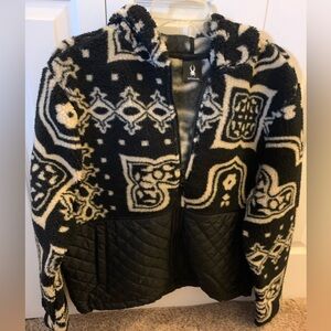 NWT Spyder Womens Sherpa Jacket size Large Black